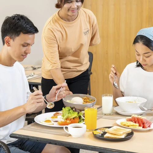 Breakfast being served at the Horange Phuket Town cafe